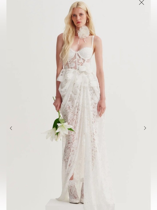 For Love And Lemons Dresses & Skirts - For Love & Lemons White Lace Bridal Dress with Corset Bodice